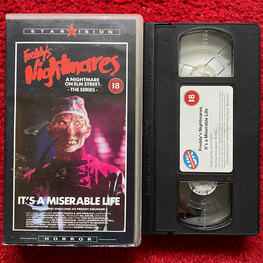 Freddy's Nightmares: It's A Miserable Life VHS Video (1988) EUKV6028