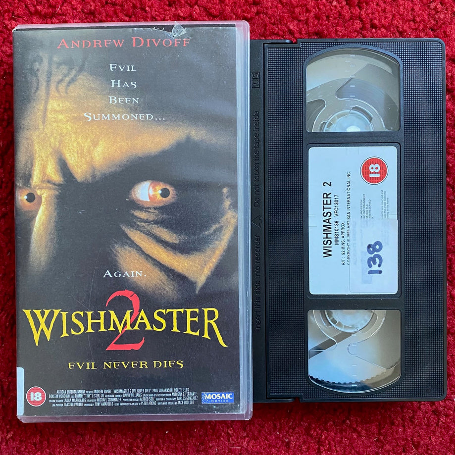 Wishmaster 2: Evil Never Dies VHS Video (1999) MMS10136
